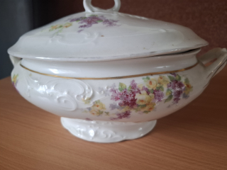Terina, polévková mísa květiny, zn.číslo, Czechoslovakia